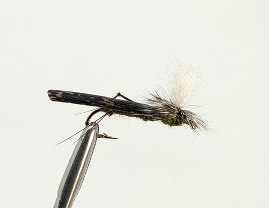 Parachute Hopper Olive  Fly fishing fly. Dry, subsurface and nymph flies for anglers and fisherman. All the flies you need for sale online. Flies to buy online. Online fly fishing supplies. Catch fish with flies from Frontier Flies.