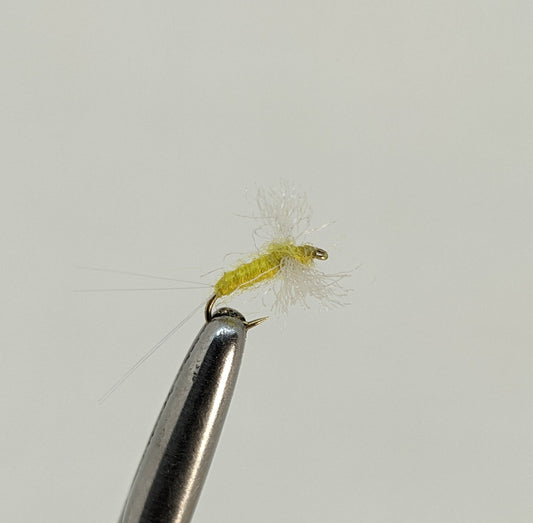 Pale Morning Dun PMD Spinner  Fly fishing fly. Dry, subsurface and nymph flies for anglers and fisherman. All the flies you need for sale online. Flies to buy online. Online fly fishing supplies. Catch fish with flies from Frontier Flies.