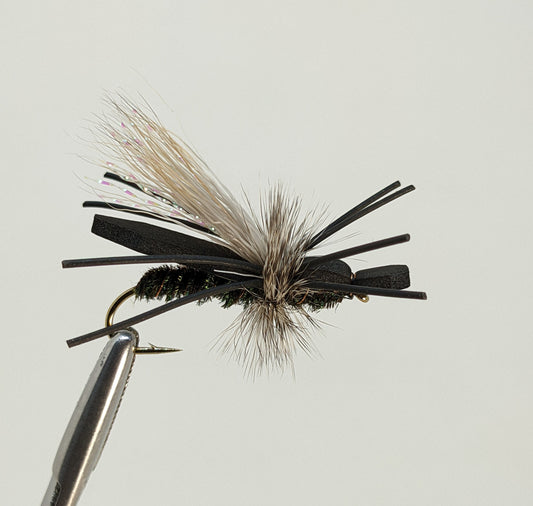 Stonefly Foam Black Fly fishing fly. Dry, subsurface and nymph flies for anglers and fisherman. All the flies you need for sale online. Flies to buy online. Online fly fishing supplies. Catch fish with flies from Frontier Flies.